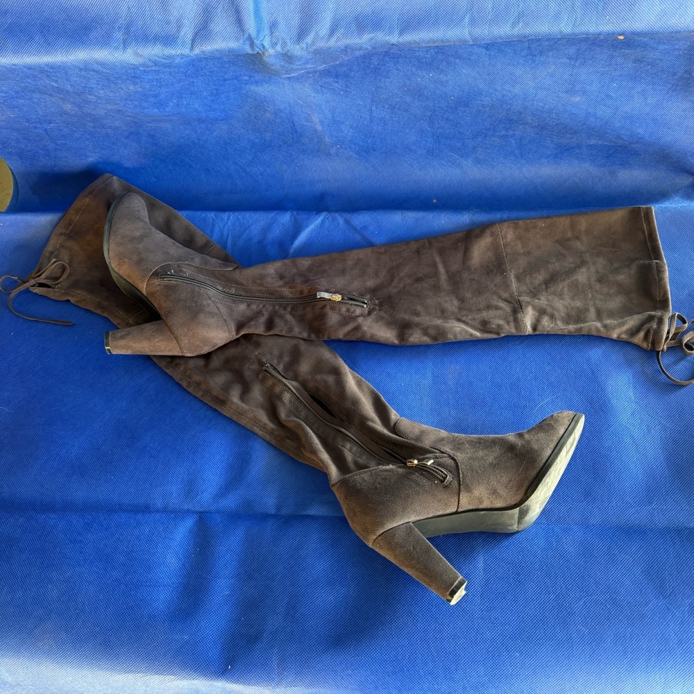 Catherine Malandrino Brown Suede Over-the-Knee Boots